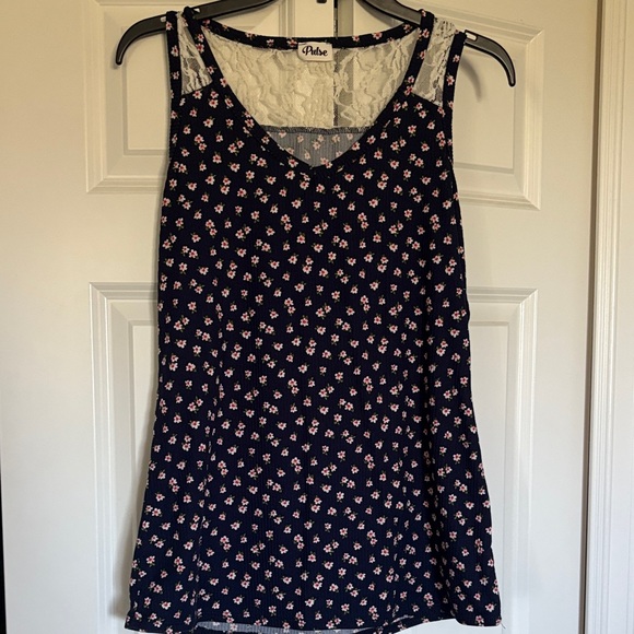Pulse Women's Navy Floral Tank Top - Picture 1 of 8